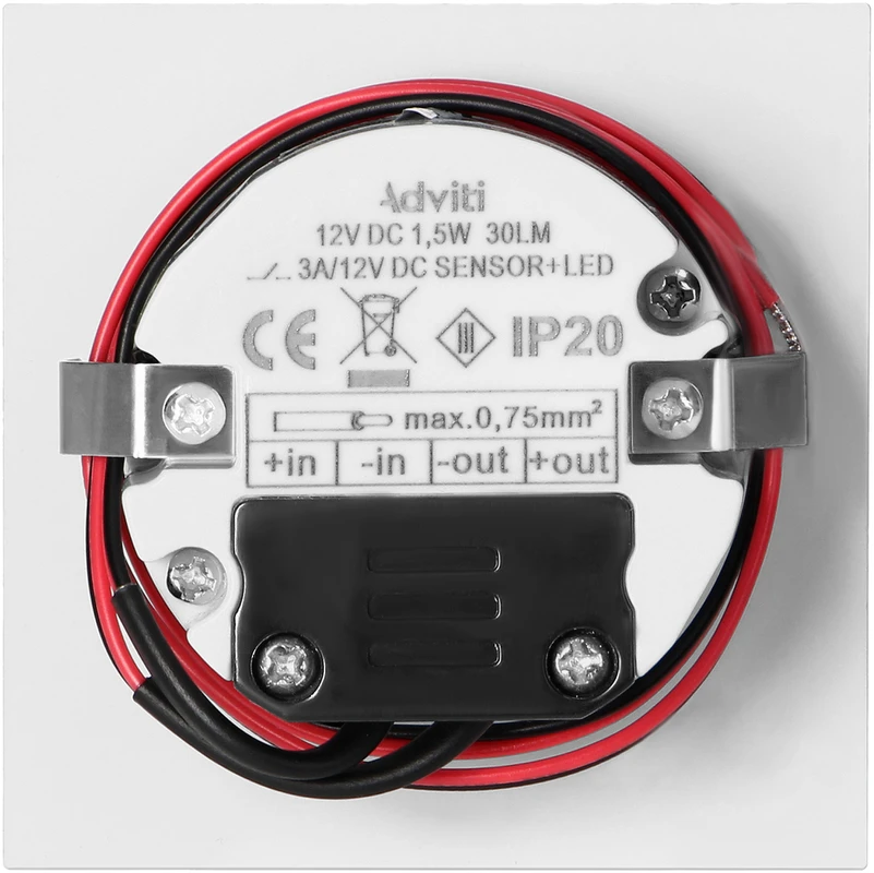 Orno DRACO LED NEW 1.5W, įleidžiamas laiptų šviestuvas, 12VDC, 30lm, 3000K, baltas, judesio ir prieblandos jutiklis