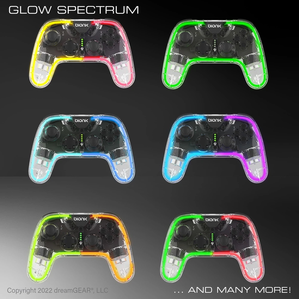 Dreamgear - „Bionik Neoglow“ valdiklis („Nintendo Switch“)