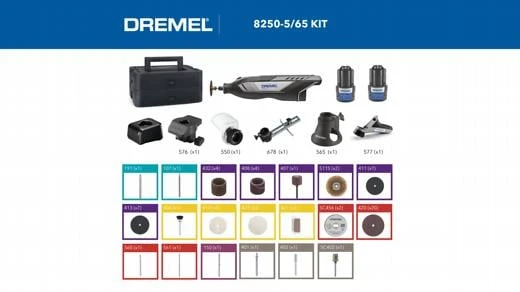 Daugiafunkcis įrankis Dremel 8250-5/65 Platinum, su 5 antgaliais ir 65 priedais