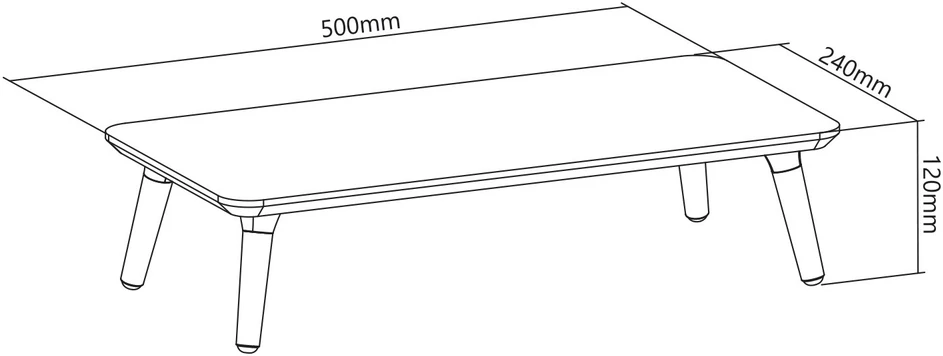 Drewniana „Maclean“ medinis monitoriaus/nešiojamojo kompiuterio stovas, (500x240x120mm), juodojo riešuto spalvos, maks. 20kg, MC-930