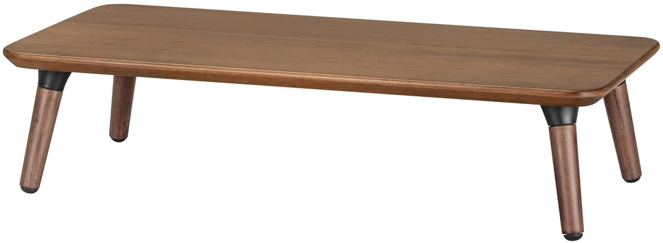 Drewniana „Maclean“ medinis monitoriaus/nešiojamojo kompiuterio stovas, (500x240x120mm), juodojo riešuto spalvos, maks. 20kg, MC-930
