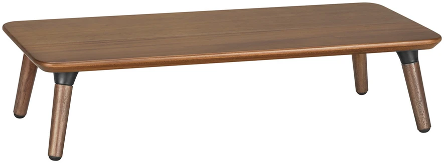 Drewniana „Maclean“ medinis monitoriaus/nešiojamojo kompiuterio stovas, (500x240x120mm), juodojo riešuto spalvos, maks. 20kg, MC-930