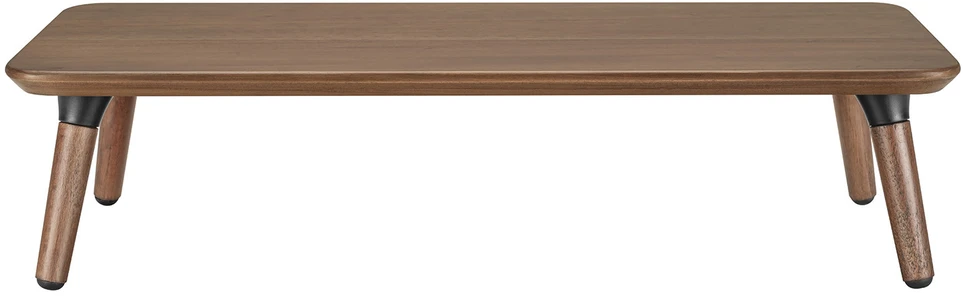 Drewniana „Maclean“ medinis monitoriaus/nešiojamojo kompiuterio stovas, (500x240x120mm), juodojo riešuto spalvos, maks. 20kg, MC-930