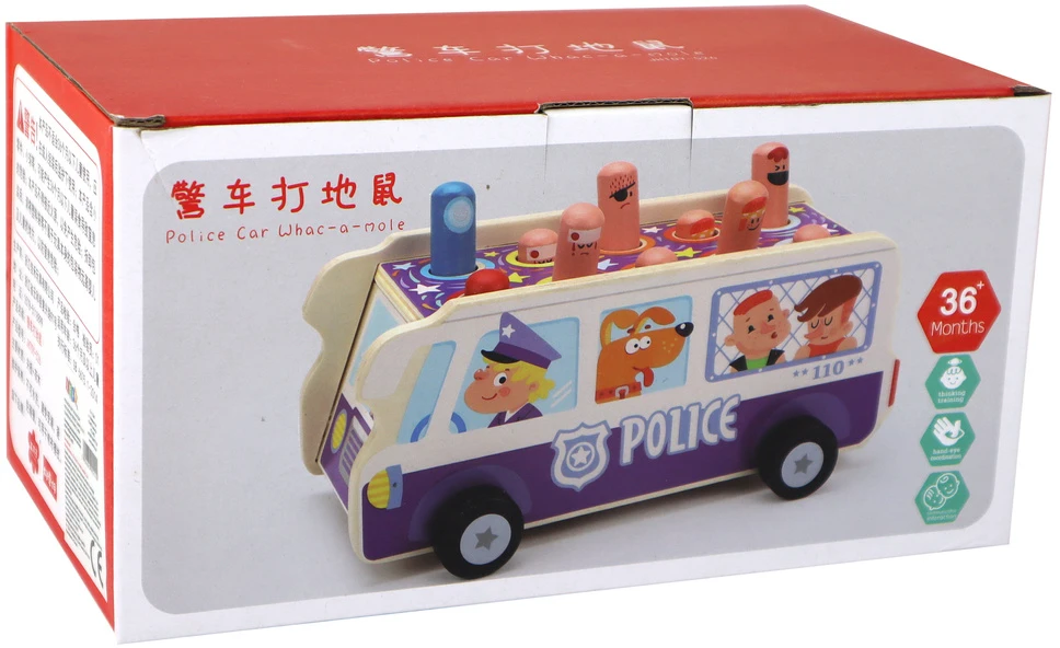 Lean Toys Medinis arkadinis žaidimas Dodgeball Policijos autobusas