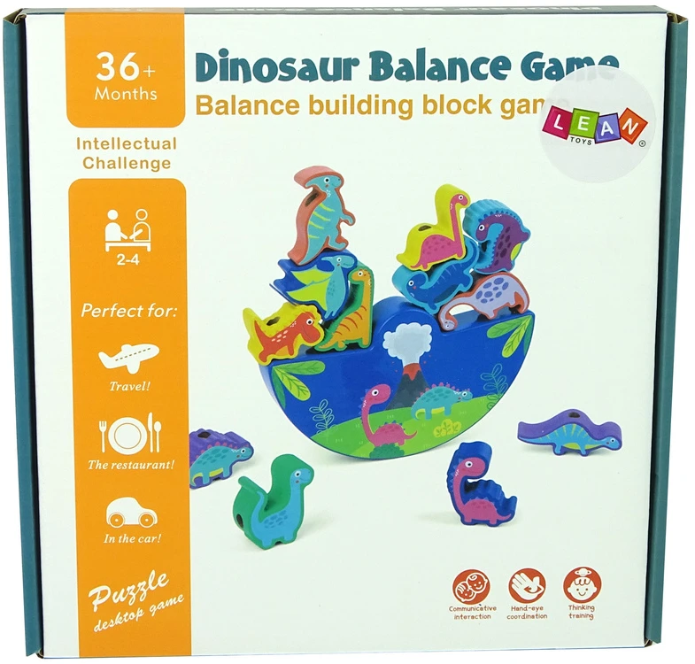 Medinis žaidimas berniukams Lean Toys Dinozaurai