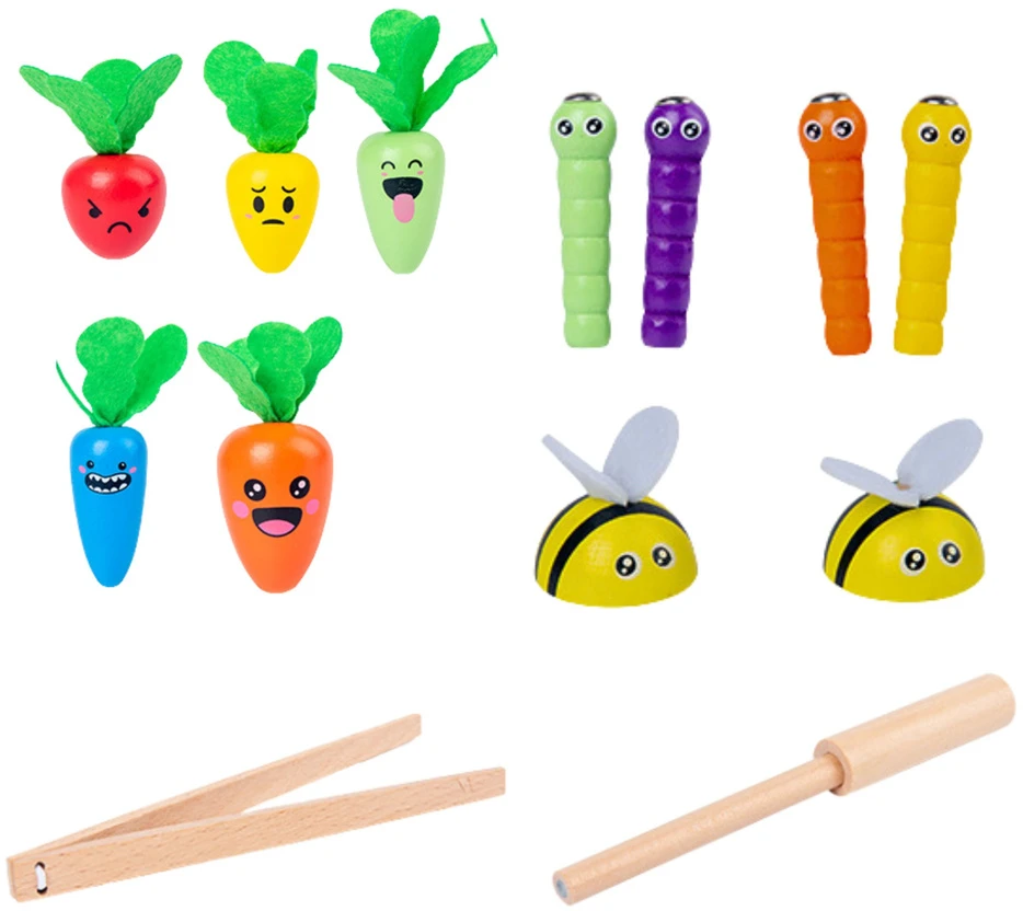 Lean Toys Medinis vaikų žaidimas su morkomis ir sliekais