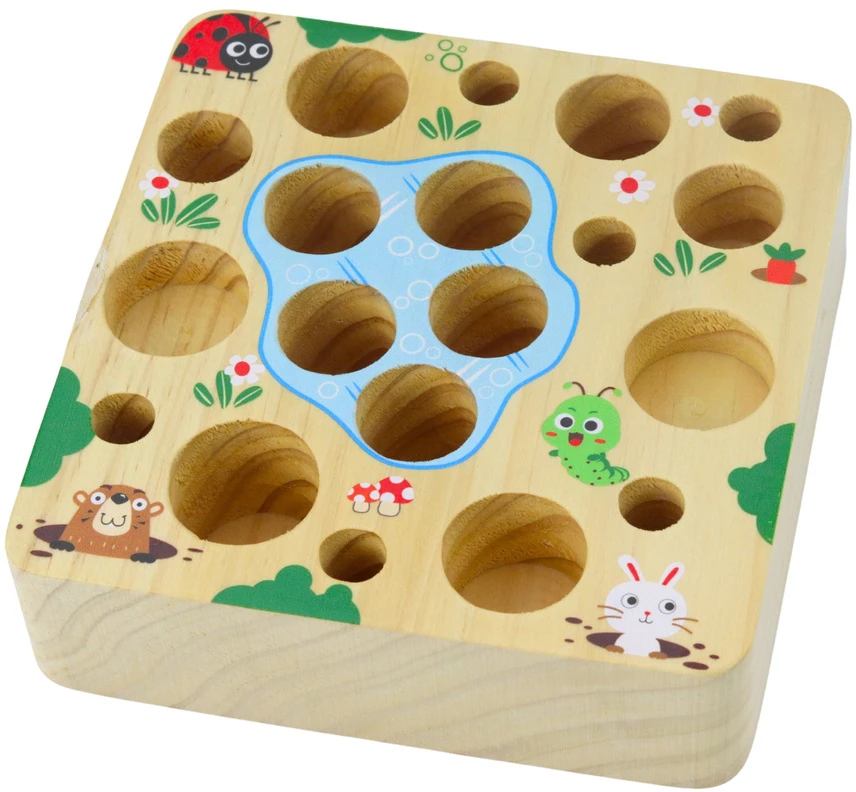 Lean Toys Medinis vaikų žaidimas su morkomis ir sliekais