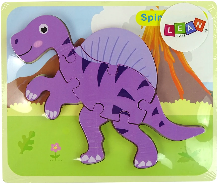 Lean Toys Medinė dėlionė Dinozauras LeanToys, 6 det.