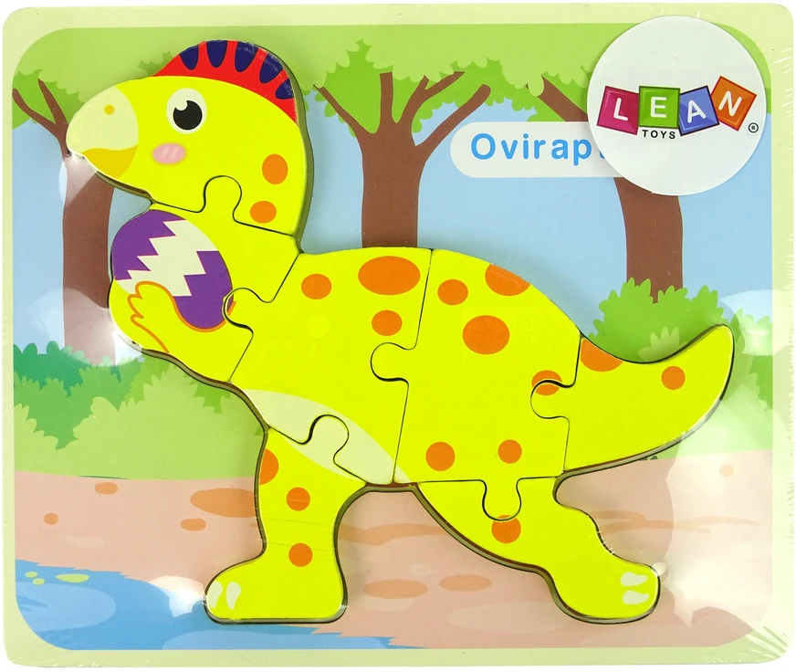Lean Toys Medinė dėlionė Dinozauras LeanToys, 6 det.