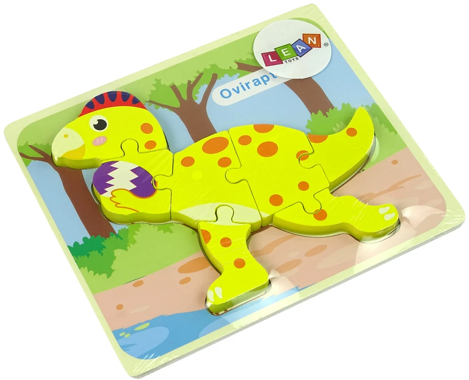Lean Toys Medinė dėlionė Dinozauras LeanToys, 6 det.
