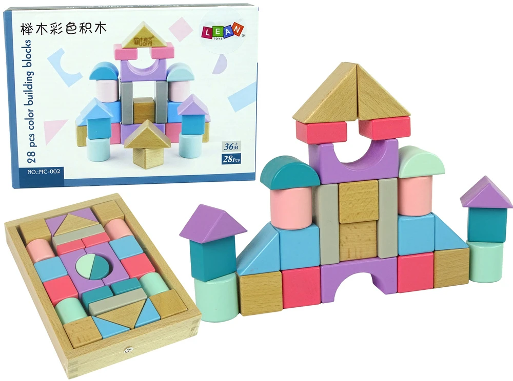 Lean Toys Medinių kaladėlių rinkinys mergaitėms
