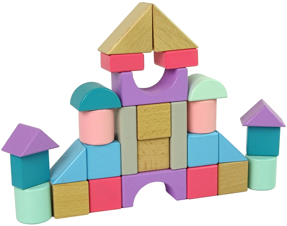 Lean Toys Medinių kaladėlių rinkinys mergaitėms