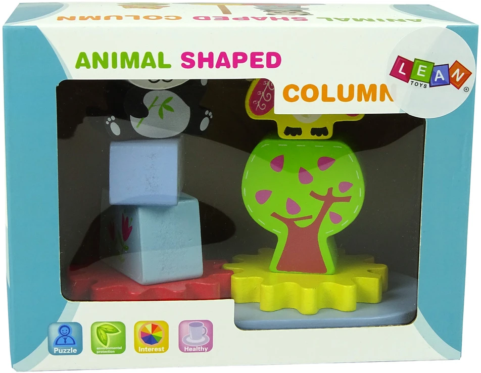 Mediniai gyvūnai vaikams Lean Toys, panda ir pelėda