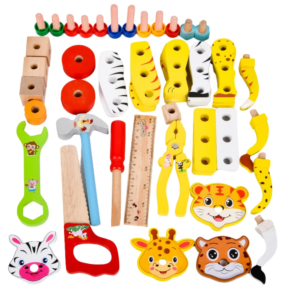 Lean Toys Medinis gyvūnų surinkimo rinkinys lagamine