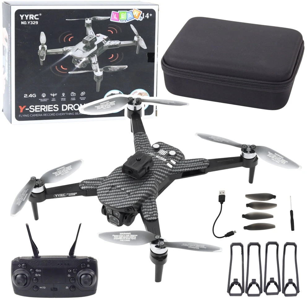 Lean Toys Sulankstomas dronas su HD kamera ir LED apšvietimu