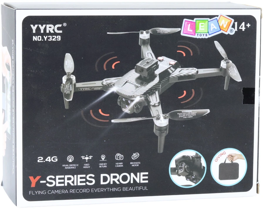 Lean Toys Sulankstomas dronas su HD kamera ir LED apšvietimu