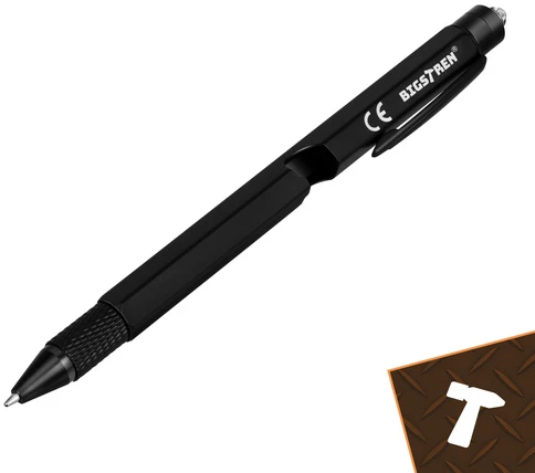 Bigstren Multifunctional pen - juodas 9-in-1 Bigstreen