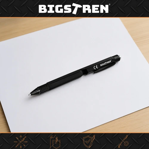Bigstren Multifunctional pen - juodas 9-in-1 Bigstreen