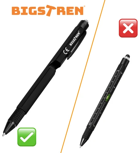 Bigstren Multifunctional pen - juodas 9-in-1 Bigstreen