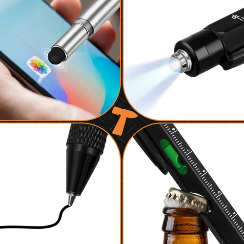 Bigstren Multifunctional pen - juodas 9-in-1 Bigstreen
