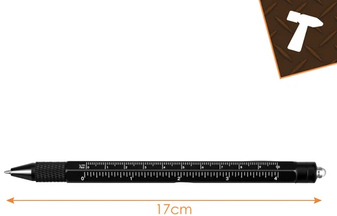 Bigstren Multifunctional pen - juodas 9-in-1 Bigstreen