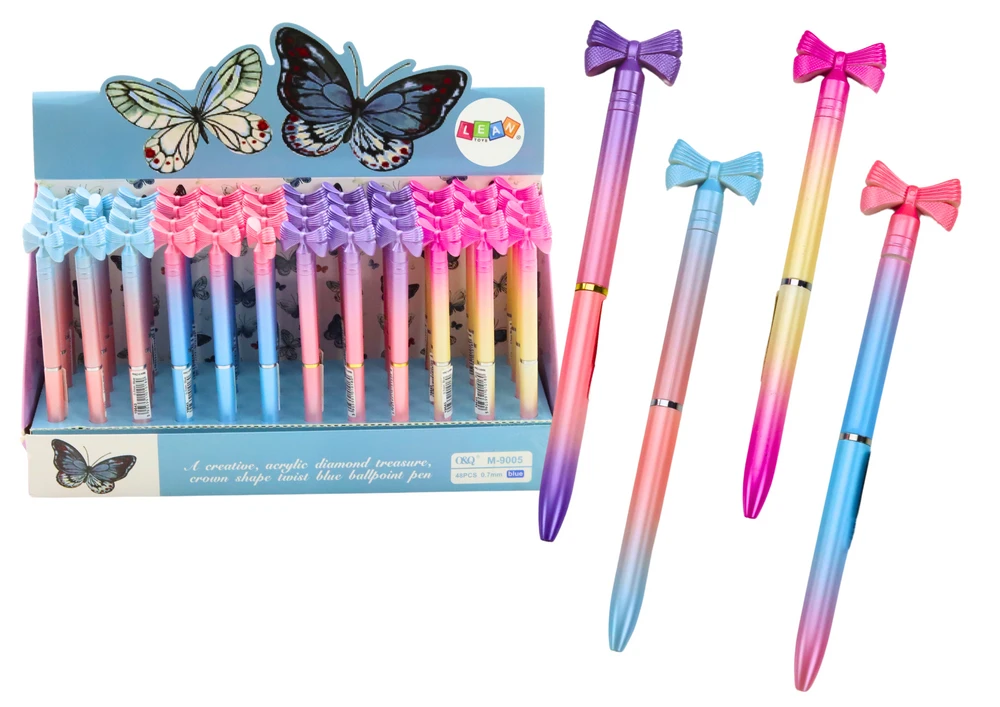Lean Toys Spalvotas rašiklis su kaspinu, 0,7 mm