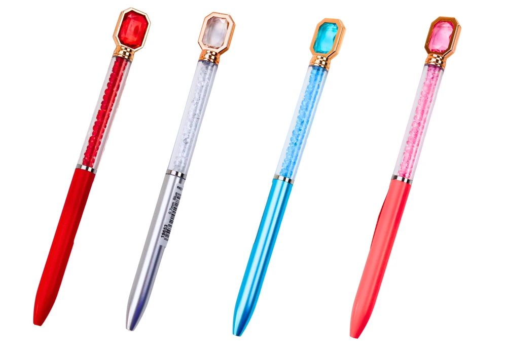 Lean Toys Rašiklis su kristalais, mėlynas 0.7mm