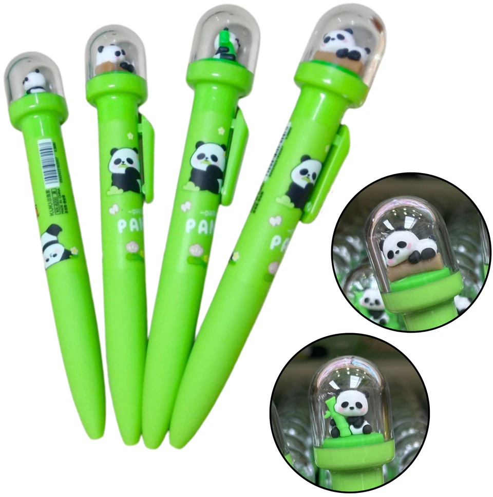 Lean Gelinis rašiklis su panda kupole, mėlynas rašalas, 0.5 mm
