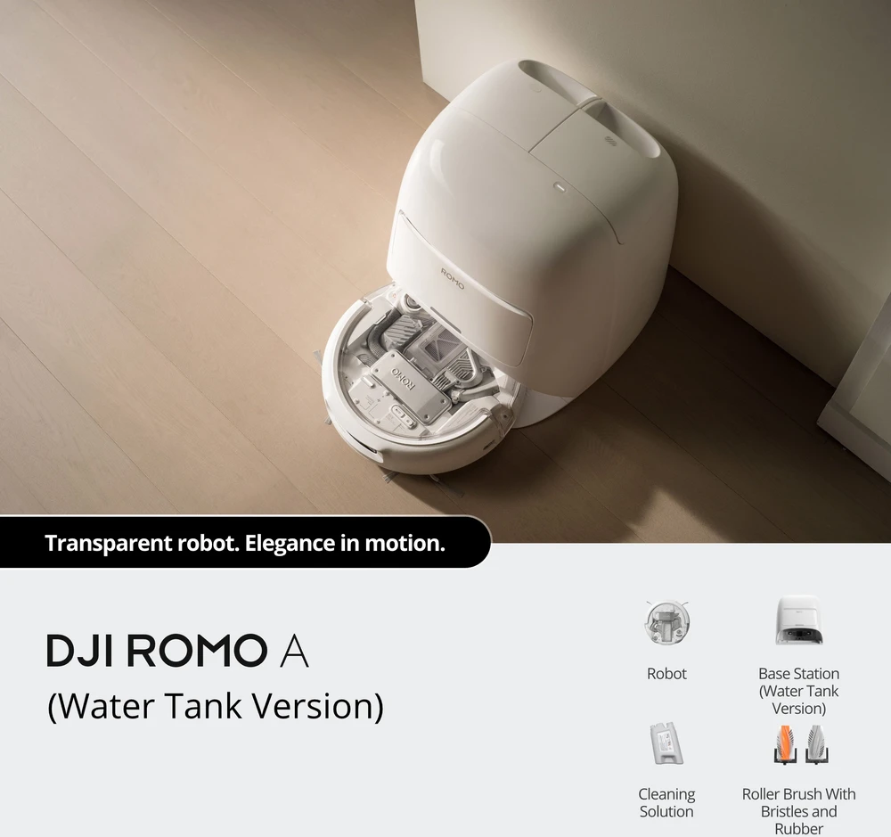 Plaunantis robotas siurblys su stotele DJI ROMO A  | CP.CR.00000054