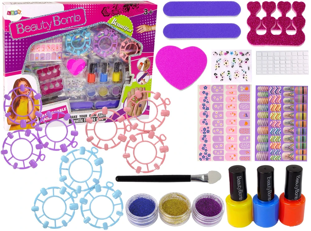 Lean Toys Nagų lakavimo rinkinys, rožinis