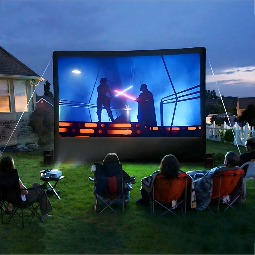Duży Didelis pripučiamas projekcinis kino ekranas kino projektoriui su pūstuvu
