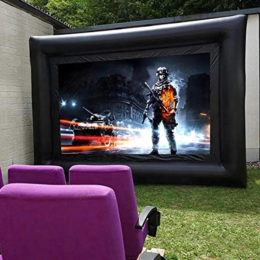 Duży Didelis pripučiamas projekcinis kino ekranas kino projektoriui su pūstuvu