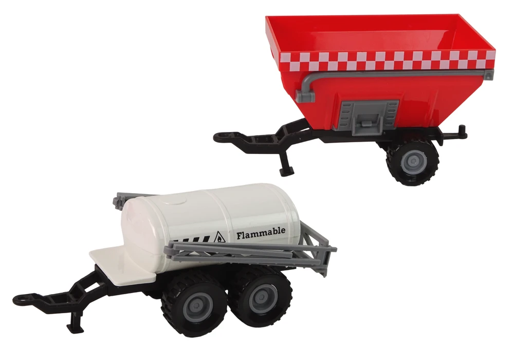 Lean Toys Ūkininko traktorių rinkinys su 2 priekabomis