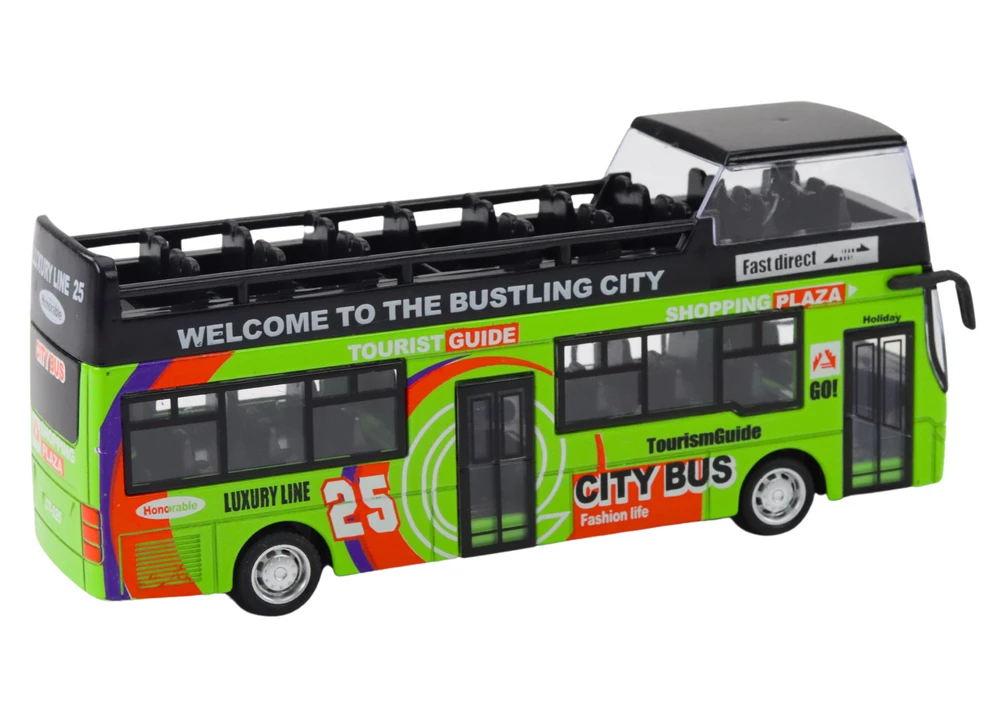 Žaislinis turistinis dviaukštis autobusas Lean Toys, 3 spalvos