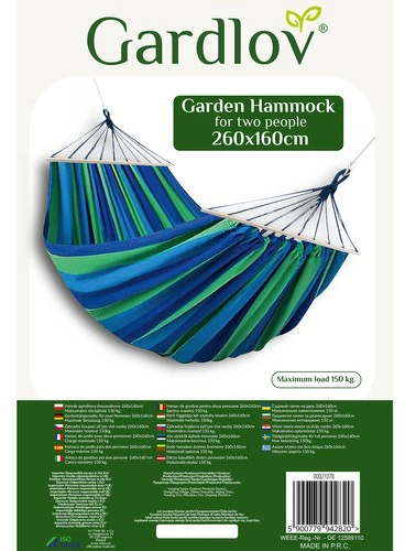Double garden hammock 260x160cm Gardlov 21078