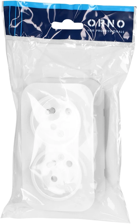 Orno Dvigubas „ToDo“ lizdas 2x2P+Z, 16A/230VAC, IP20, baltas