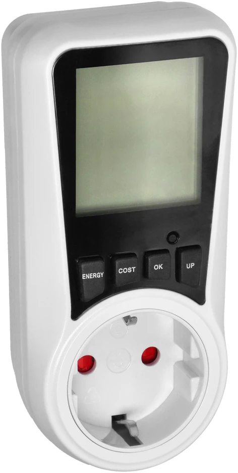 Orno Dwutaryfowy Dviejų tarifų vatmetras, energijos skaičiuoklė su LCD ekranu, 2 atskiri tarifai, vidinė baterija, 16A 230V, „Schuko“ versija