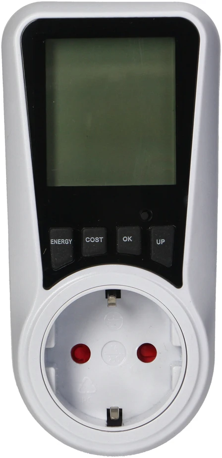 Orno Dwutaryfowy Dviejų tarifų vatmetras, energijos skaičiuoklė su LCD ekranu, 2 atskiri tarifai, vidinė baterija, 16A 230V, „Schuko“ versija