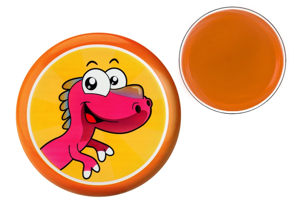 Lean Toys Oranžinė skraidanti lėkštė su dinozauru 20 cm