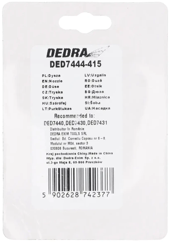Dedra Sleginio pistoletopurktuvo purktukas 415
