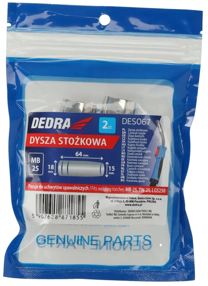 Dysza Dujų antgalis - kūginis mb25, 2 vnt.