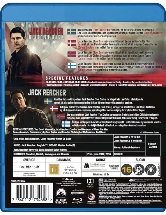 Džekas Ryčeris 1+2 - Dėžutė (Blu-Ray)