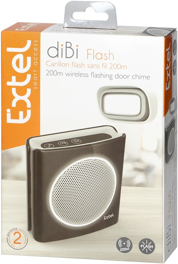 Orno Dzwonek EXTEL diBi Flash belaidis baterijomis maitinamas durų skambutis, juodas
