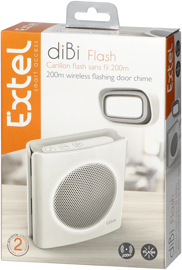 Orno Dzwonek EXTEL diBi Flash belaidis baterijomis maitinamas durų skambutis, baltas