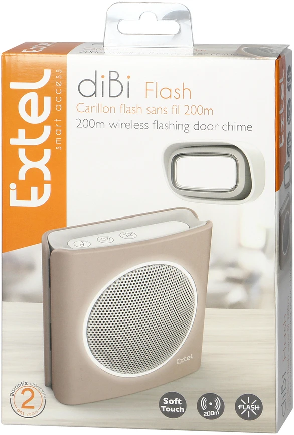 Orno Dzwonek EXTEL diBi Flash Soft belaidis baterijomis maitinamas durų skambutis, rudas