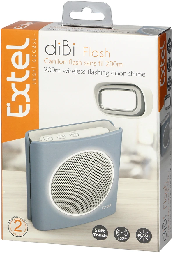 Orno Dzwonek EXTEL diBi Flash Soft belaidis baterijomis maitinamas durų skambutis, mėlynas