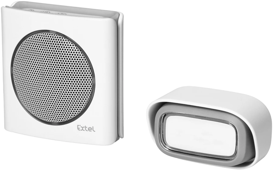 Orno Dzwonek EXTEL diBi Flash Soft belaidis baterijomis maitinamas durų skambutis, baltas