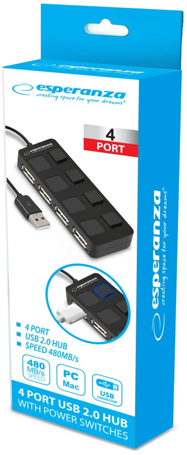 EA161 Esperanza usb 2.0 šakotuvas 4x usb