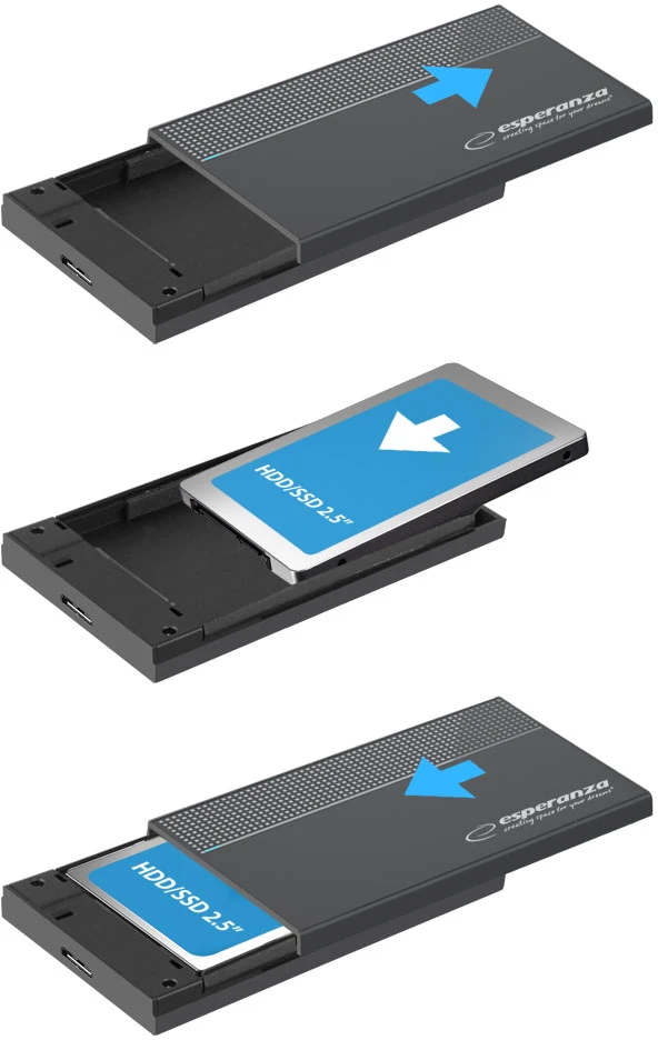 EBA102 Esperanza išorinis dėklas HDD/SSD 2.5" diskui