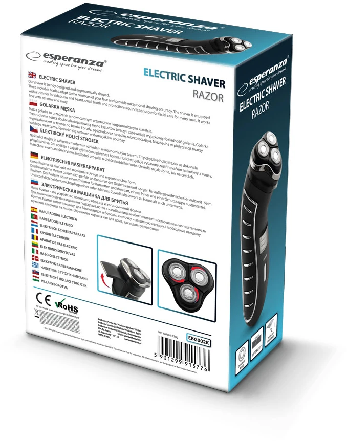 Shaver Esperanza Razor EBG002K (juodos spalvos)